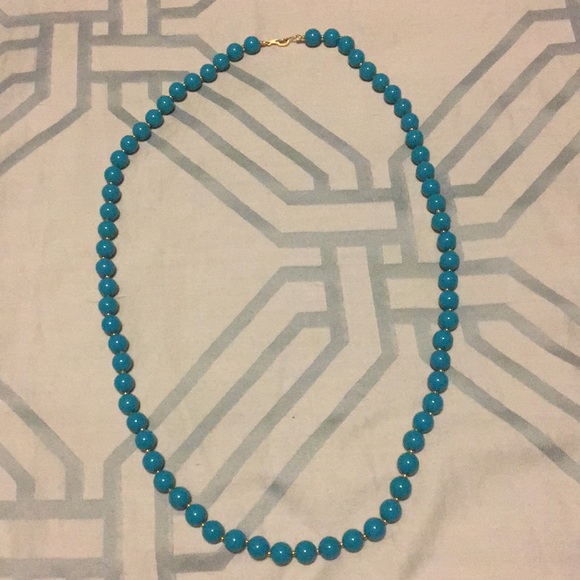 Jewelry - Vintage 30” turquoise and gold colored beads.